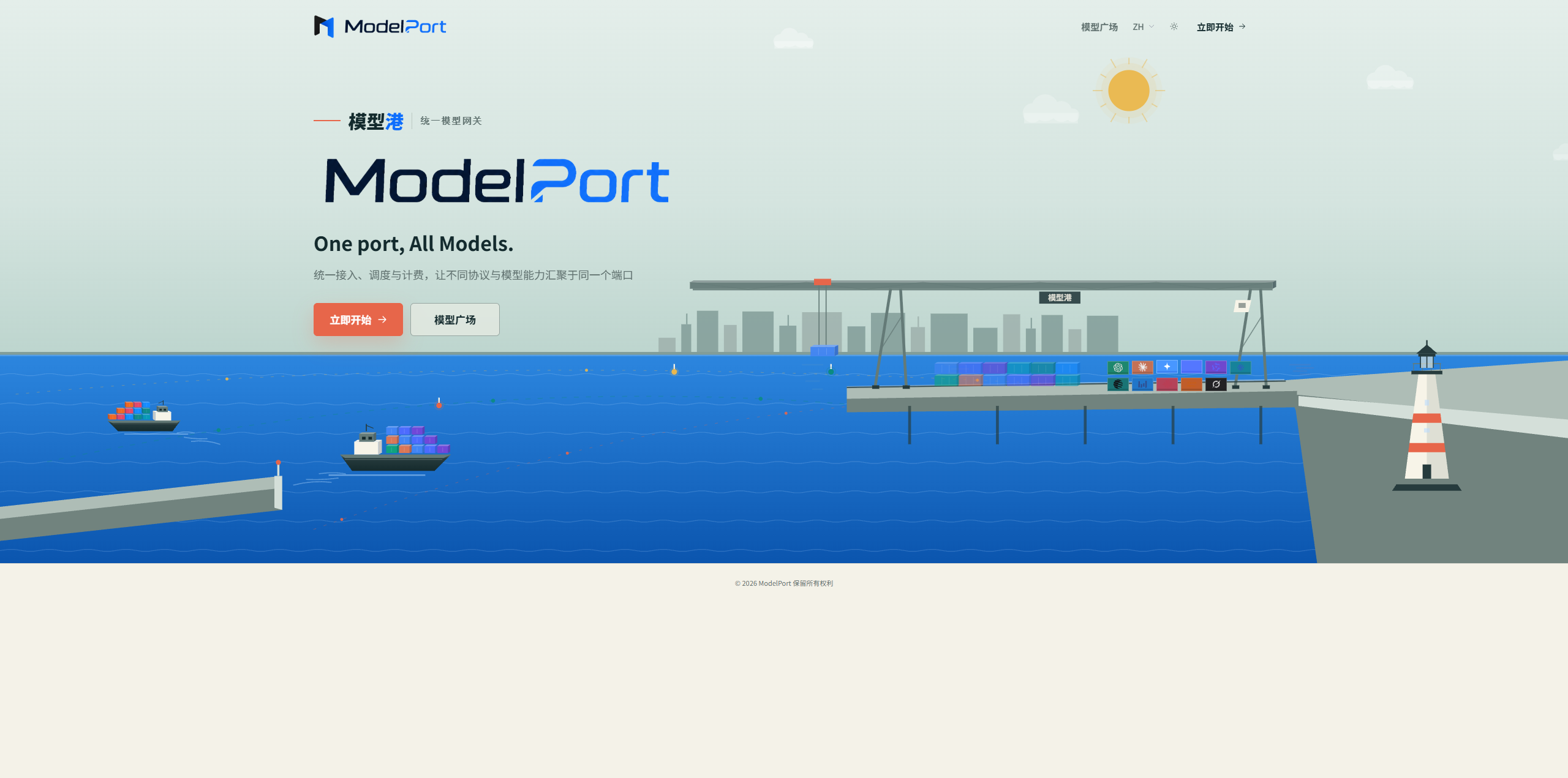 ModelPort 登录页面